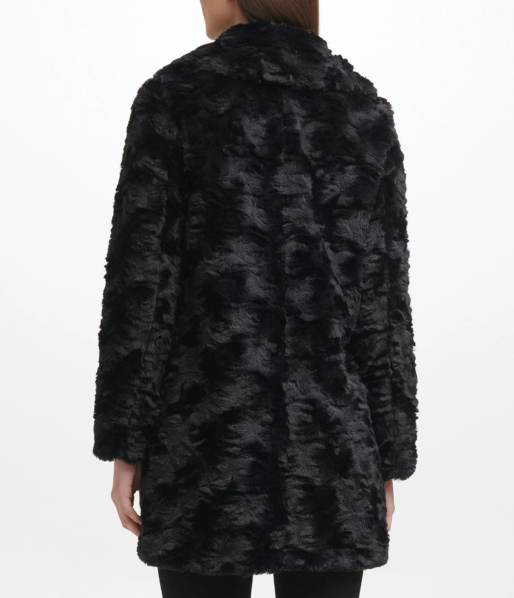 Classic Textured Faux Fur Coat