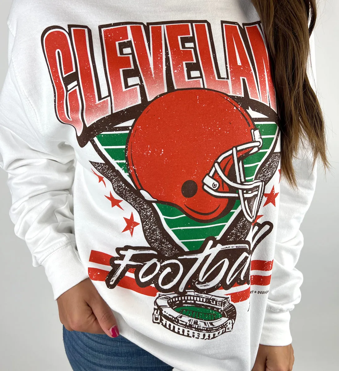 Cleveland Football Retro Crew Sweatshirt