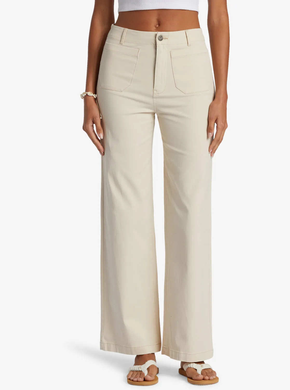 Coastal Cruiser Wide Leg Pants - Tapioca