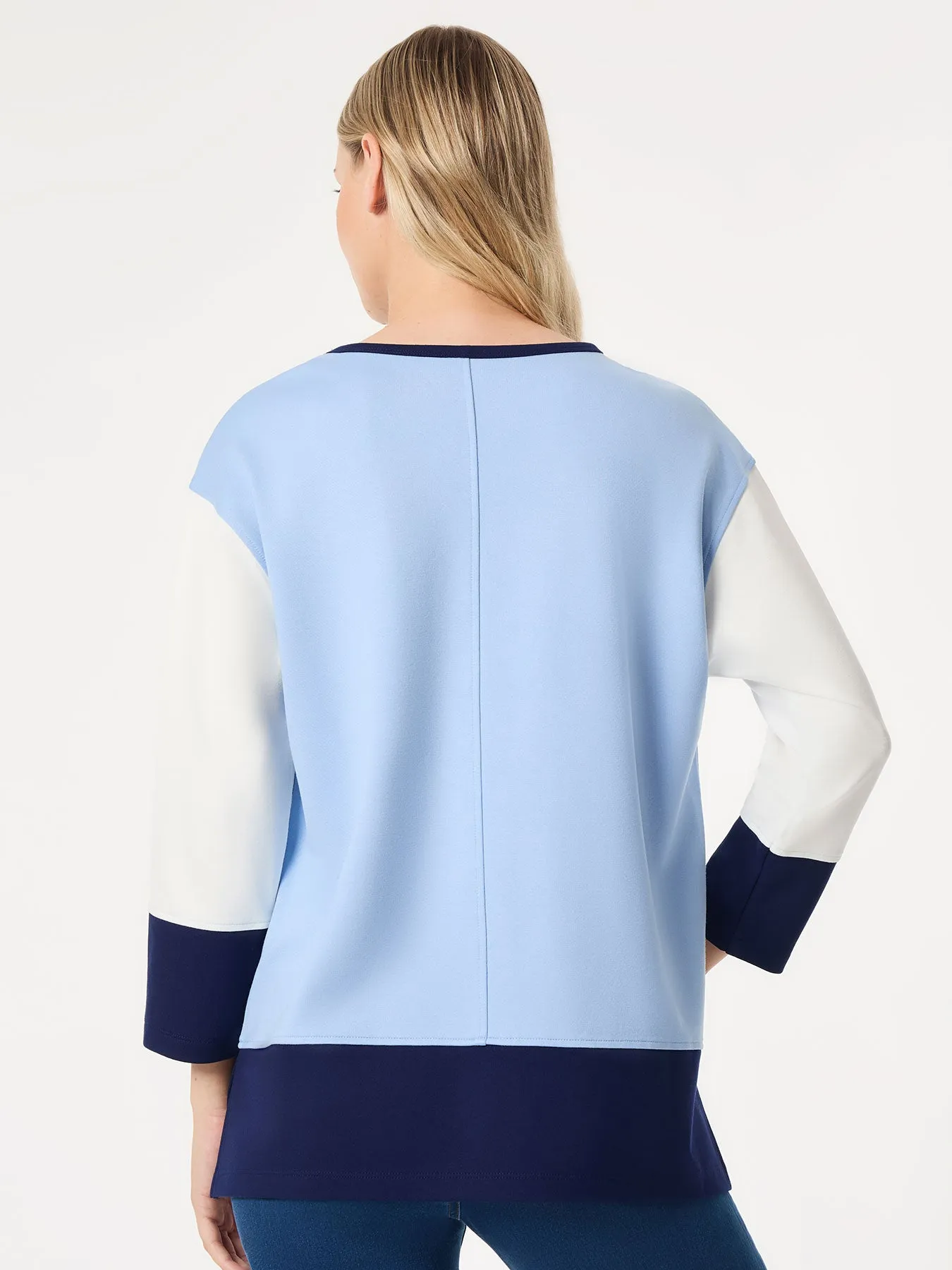 Colorblock Seam Detail Tunic, Serenity Knit