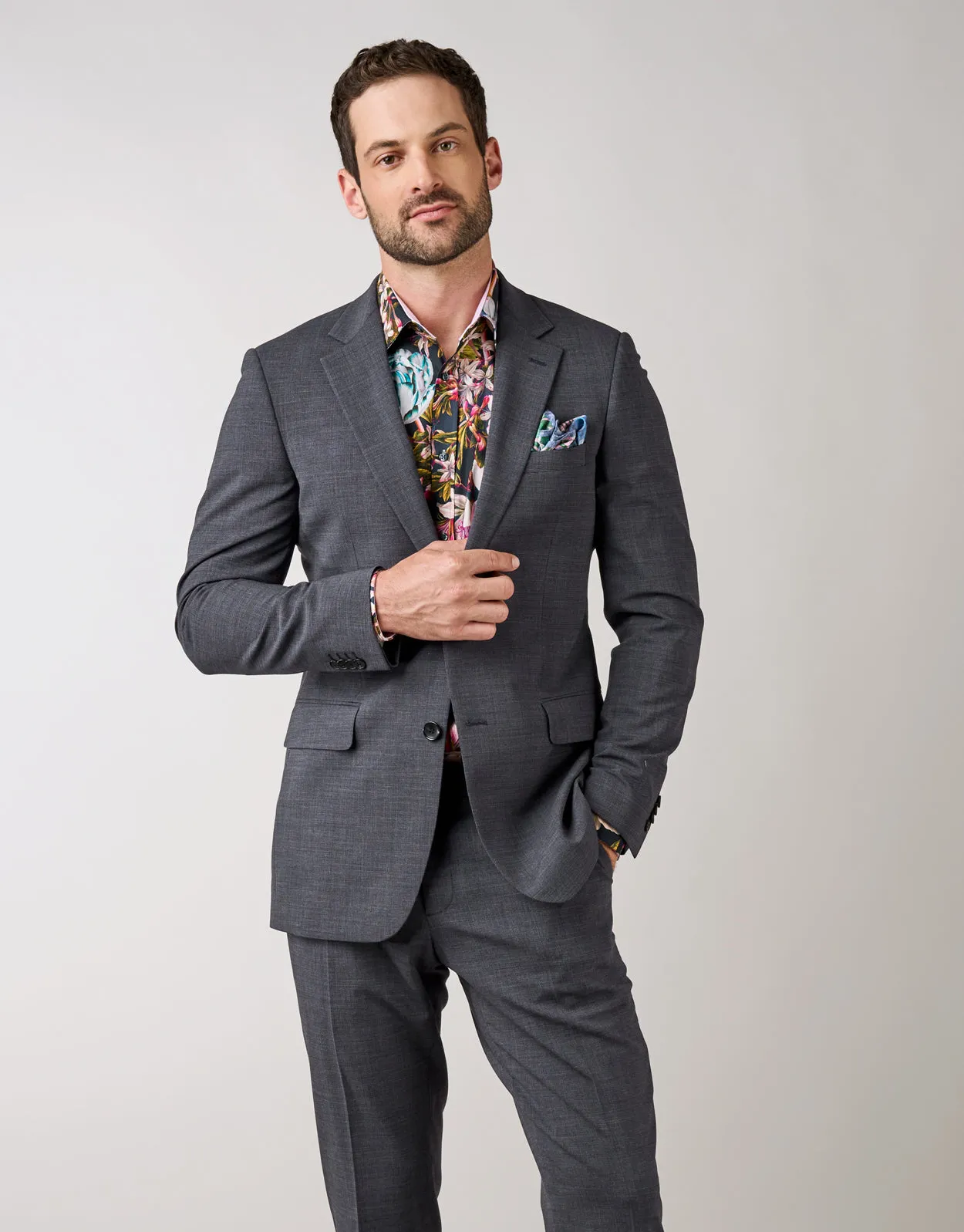 Cooper Navy Textured Stretch Two Piece Suit