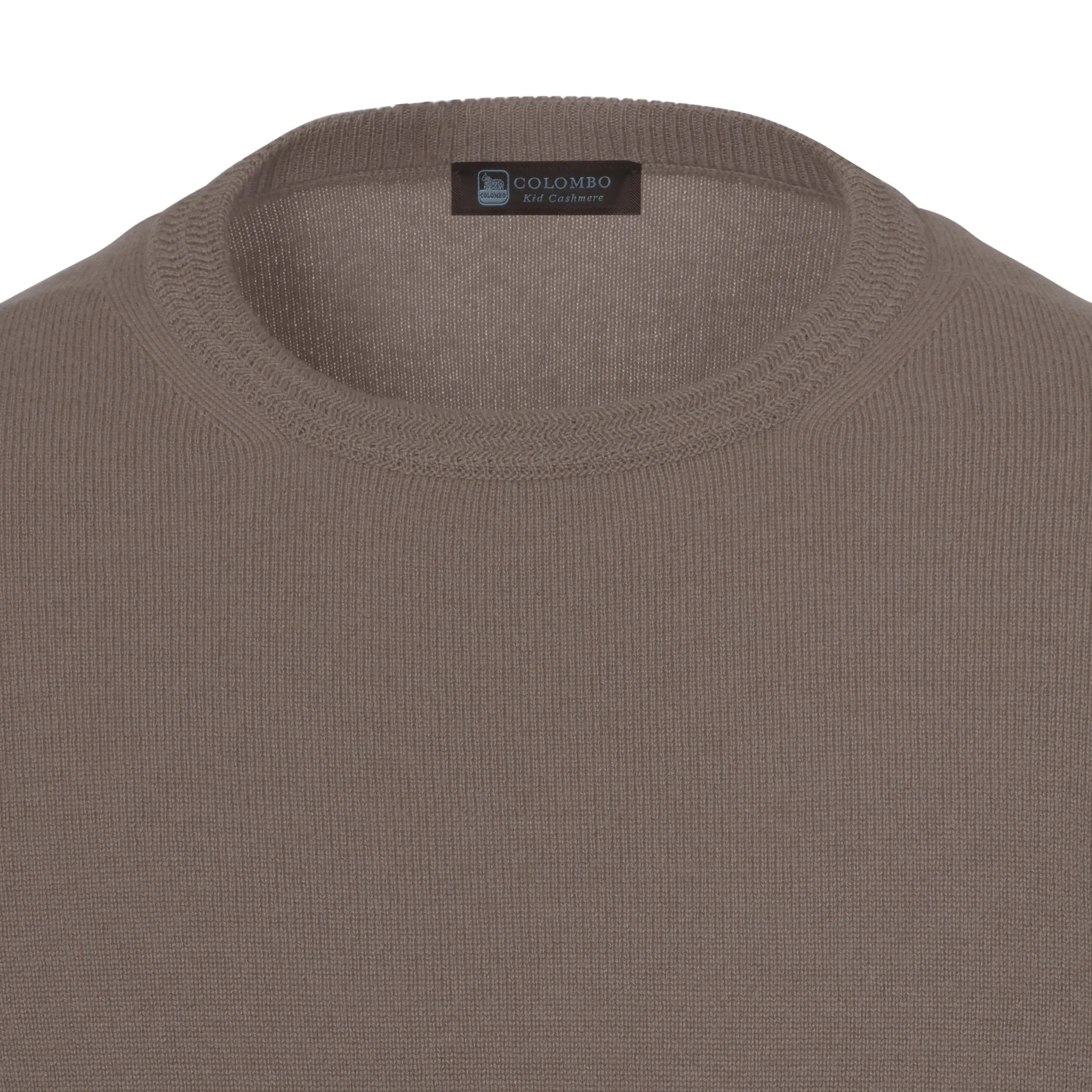 Crew-Neck Cashmere Pullover in Greige