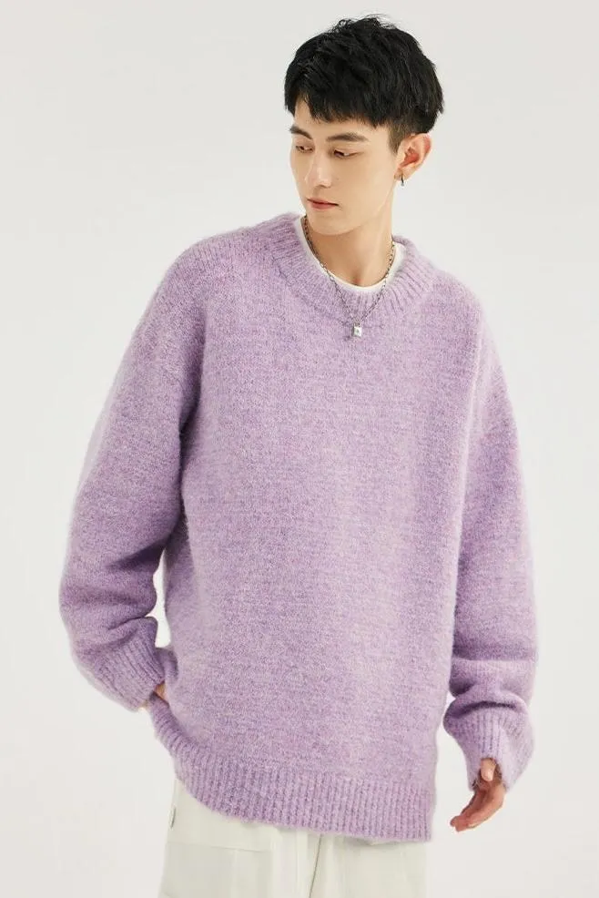 Crew Neck Relaxed-Fit Knit Sweater