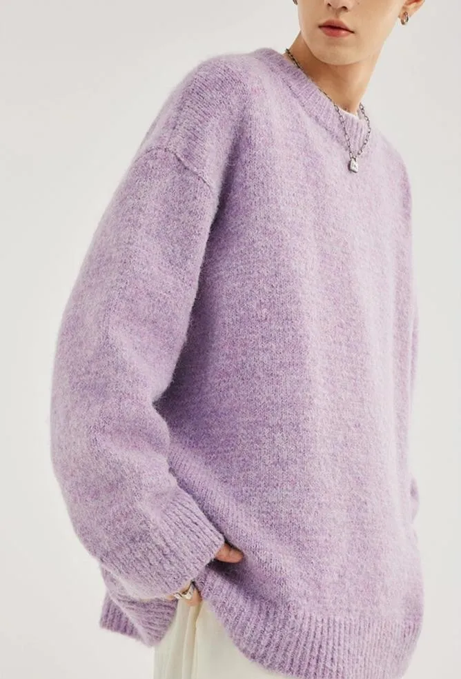 Crew Neck Relaxed-Fit Knit Sweater