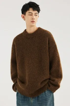 Crew Neck Relaxed-Fit Knit Sweater