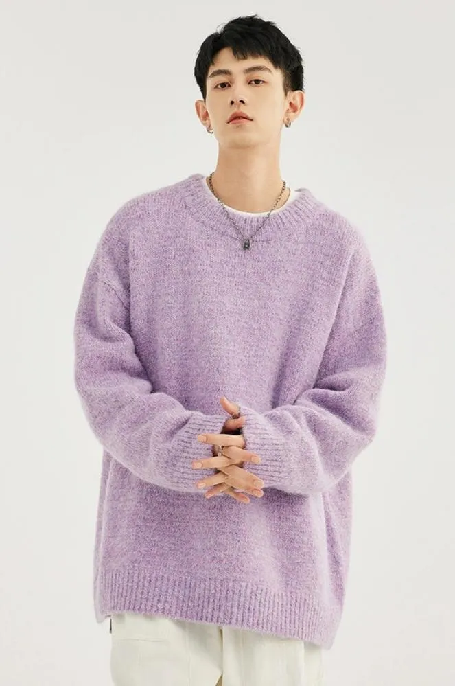 Crew Neck Relaxed-Fit Knit Sweater