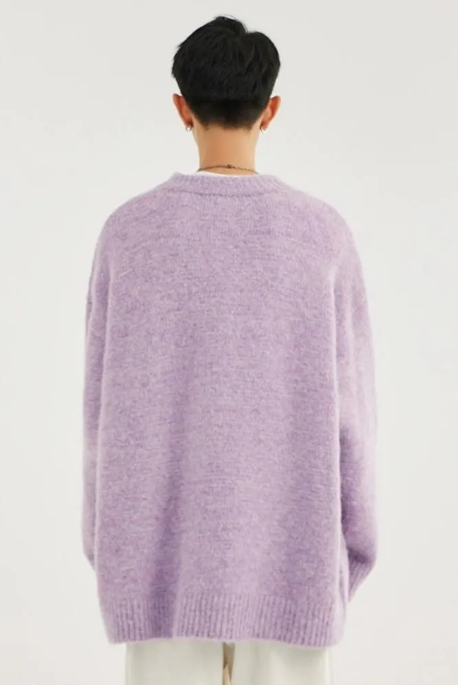 Crew Neck Relaxed-Fit Knit Sweater