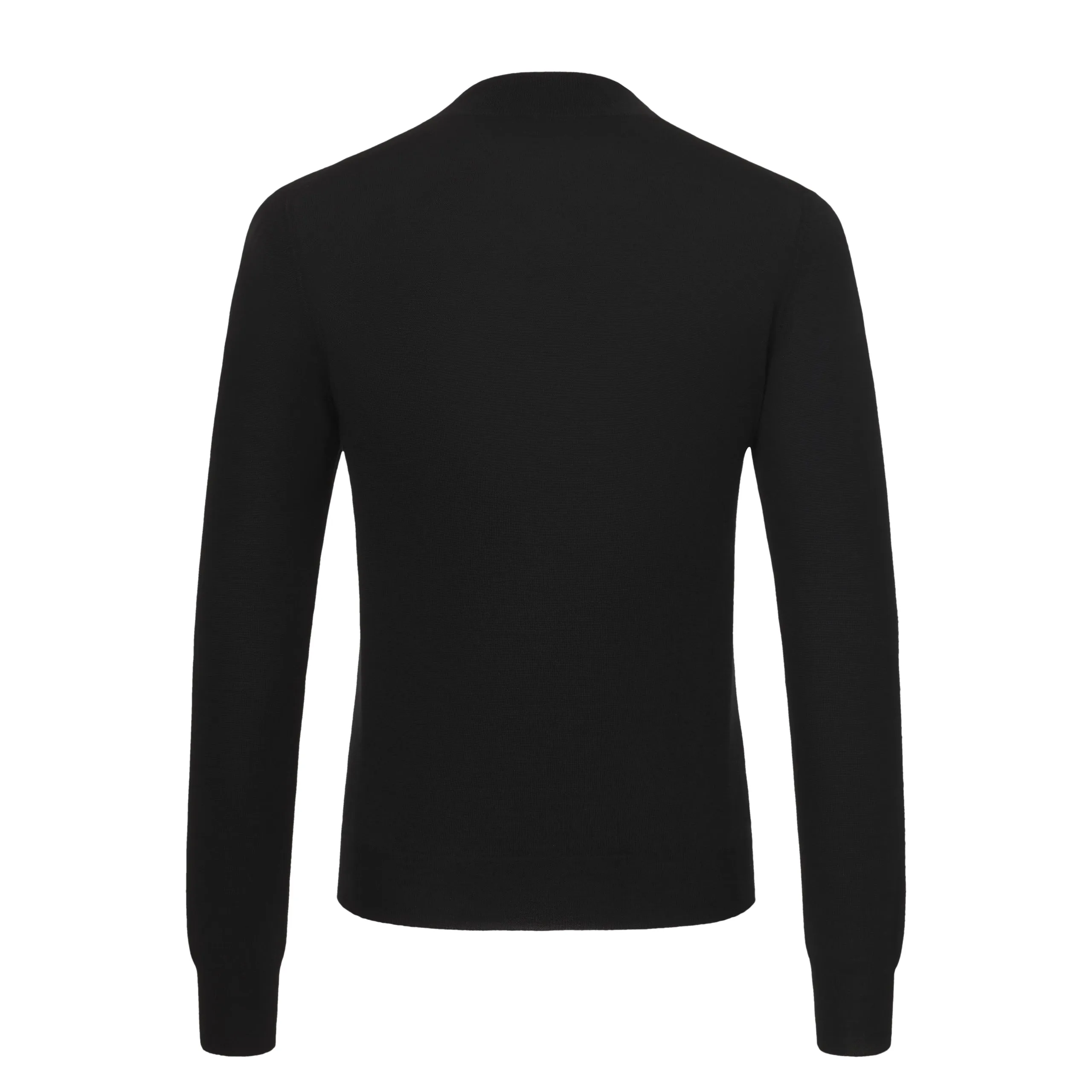 Crew-Neck Wool Pullover in Black