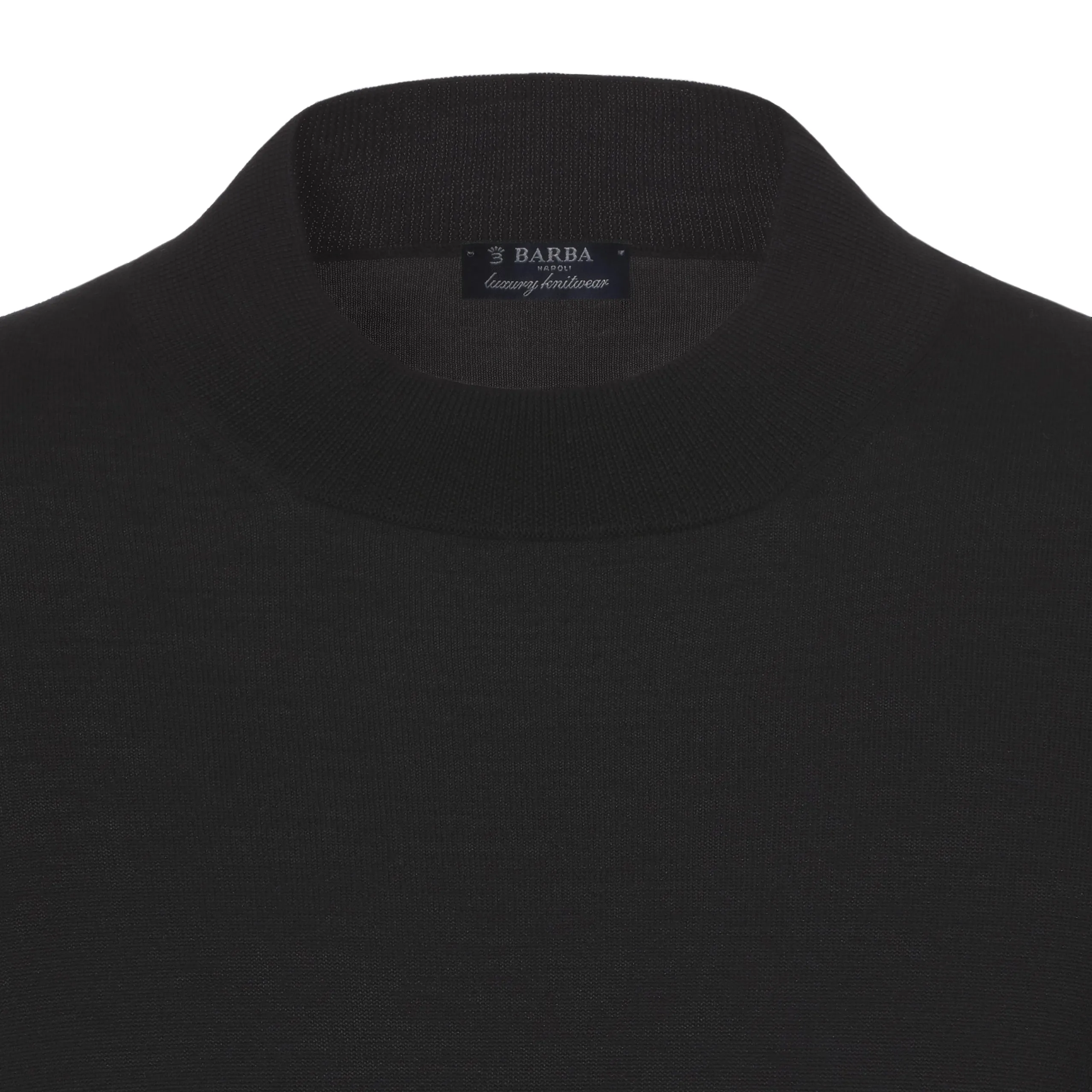 Crew-Neck Wool Pullover in Black