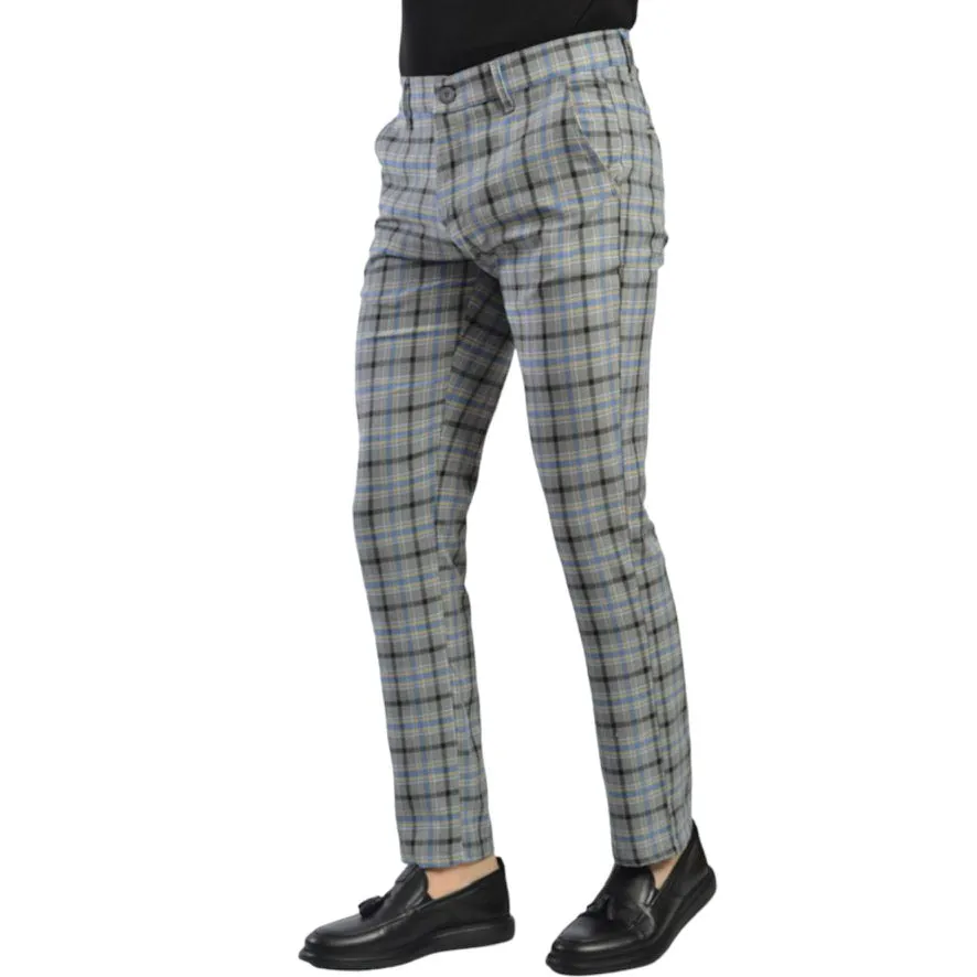 DJ PLUS: Plaid Skinny Dress Pants ON69