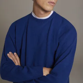 Doppelganger - Men 'Blue' Lambswool Blend Crew Neck Sweater D301