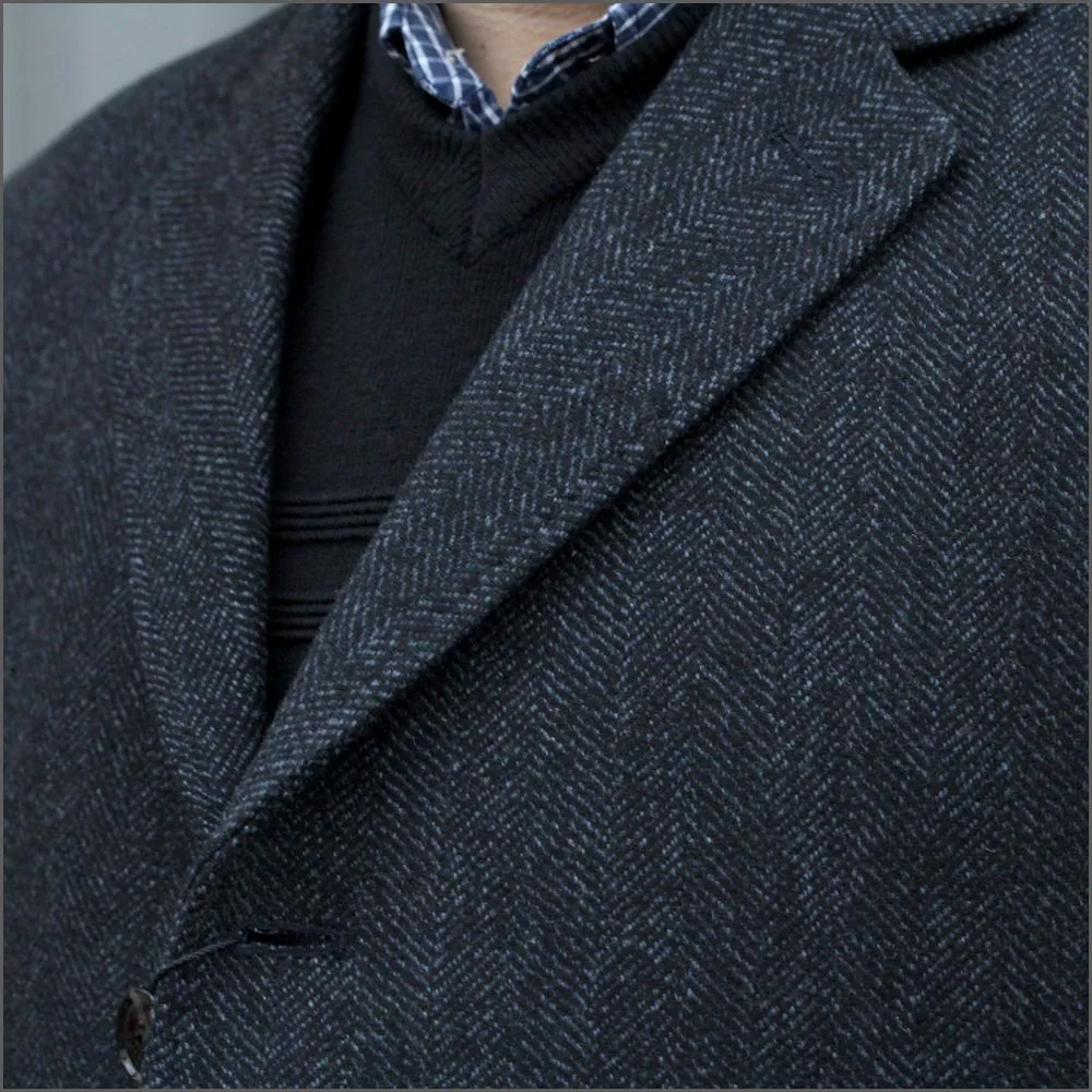 Douglas Palmer Navy Check Coat<>