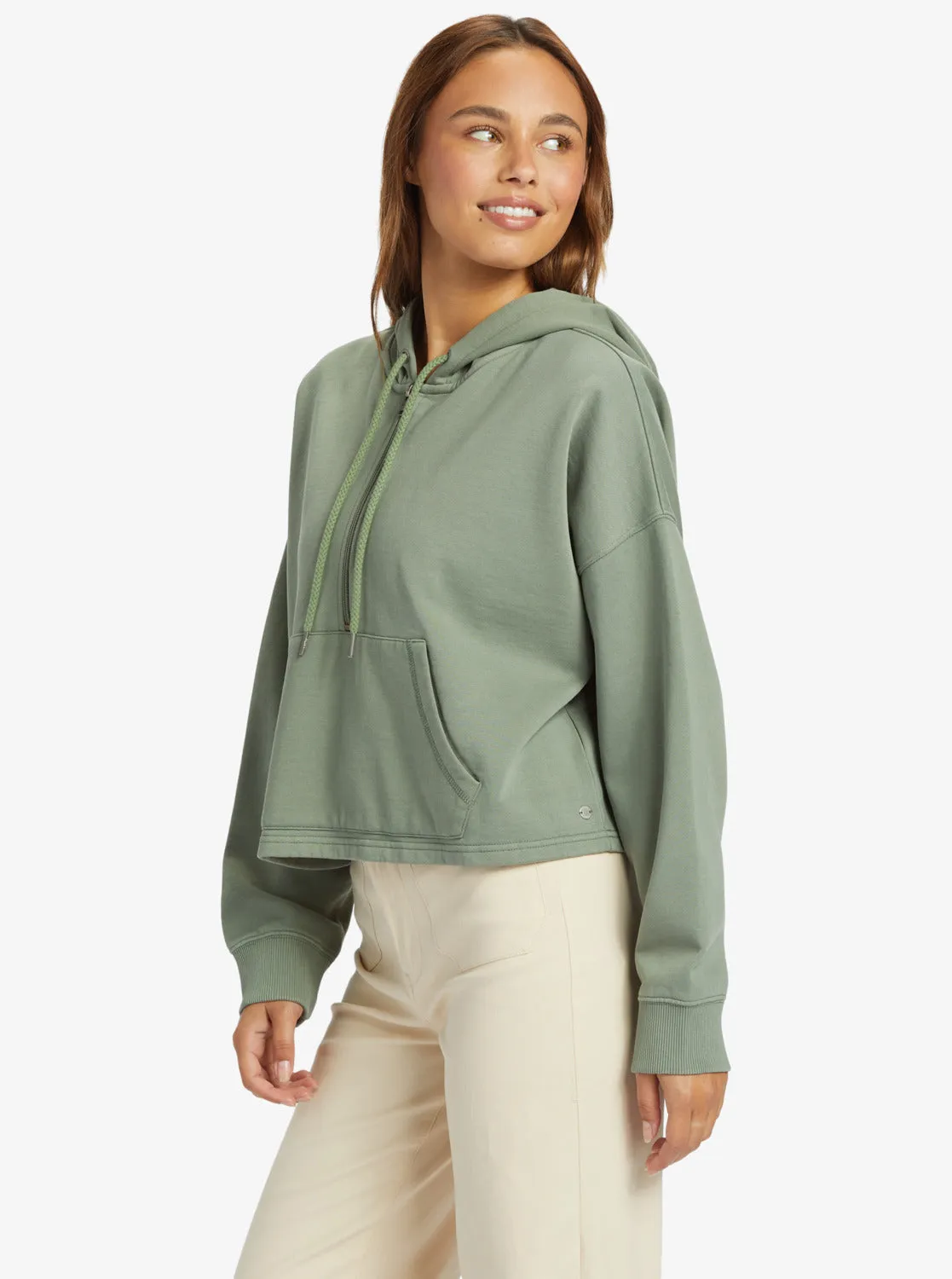 Drakes Cove Half-Zip Hoodie - Agave Green