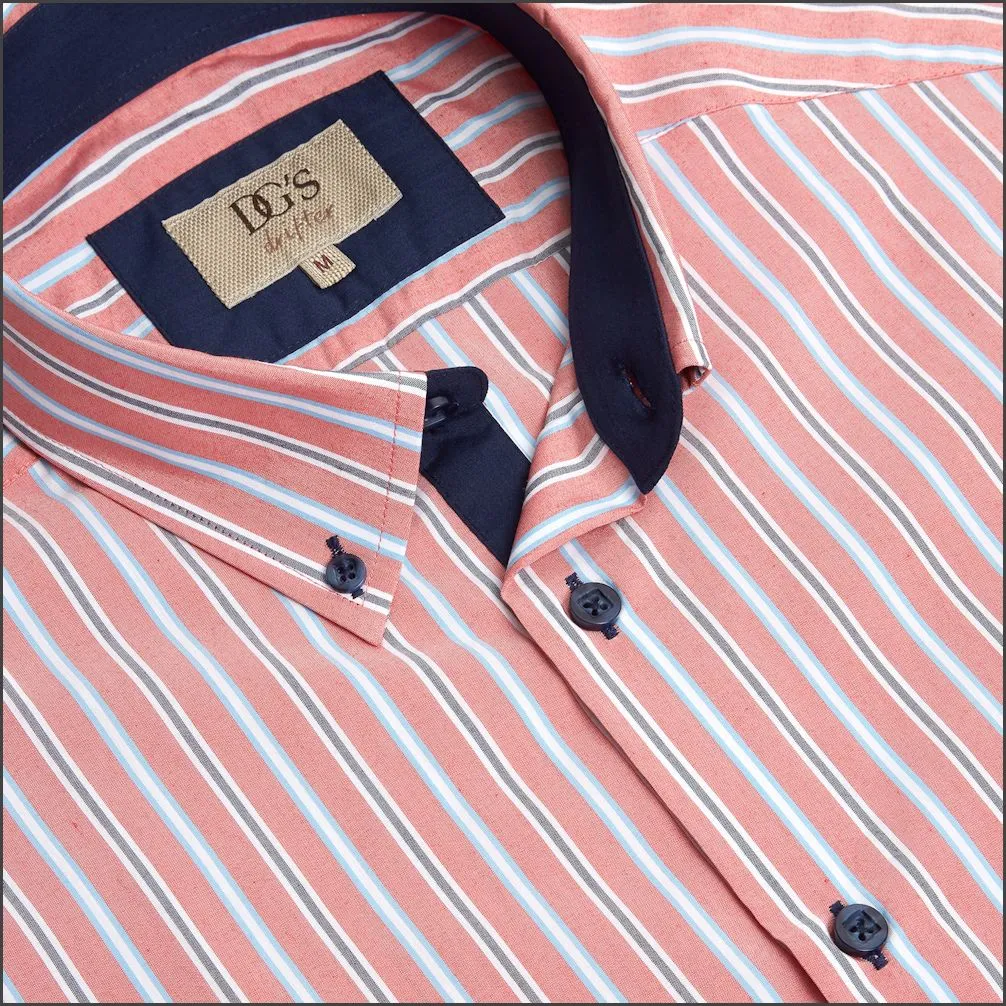 Drifter Ivano Red Multi Stripe SS Shirt 