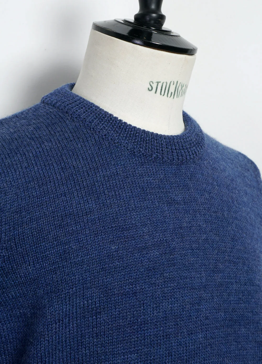 ESKE 28-05-3 | Knitted Crew Neck Sweater | Middle Blue