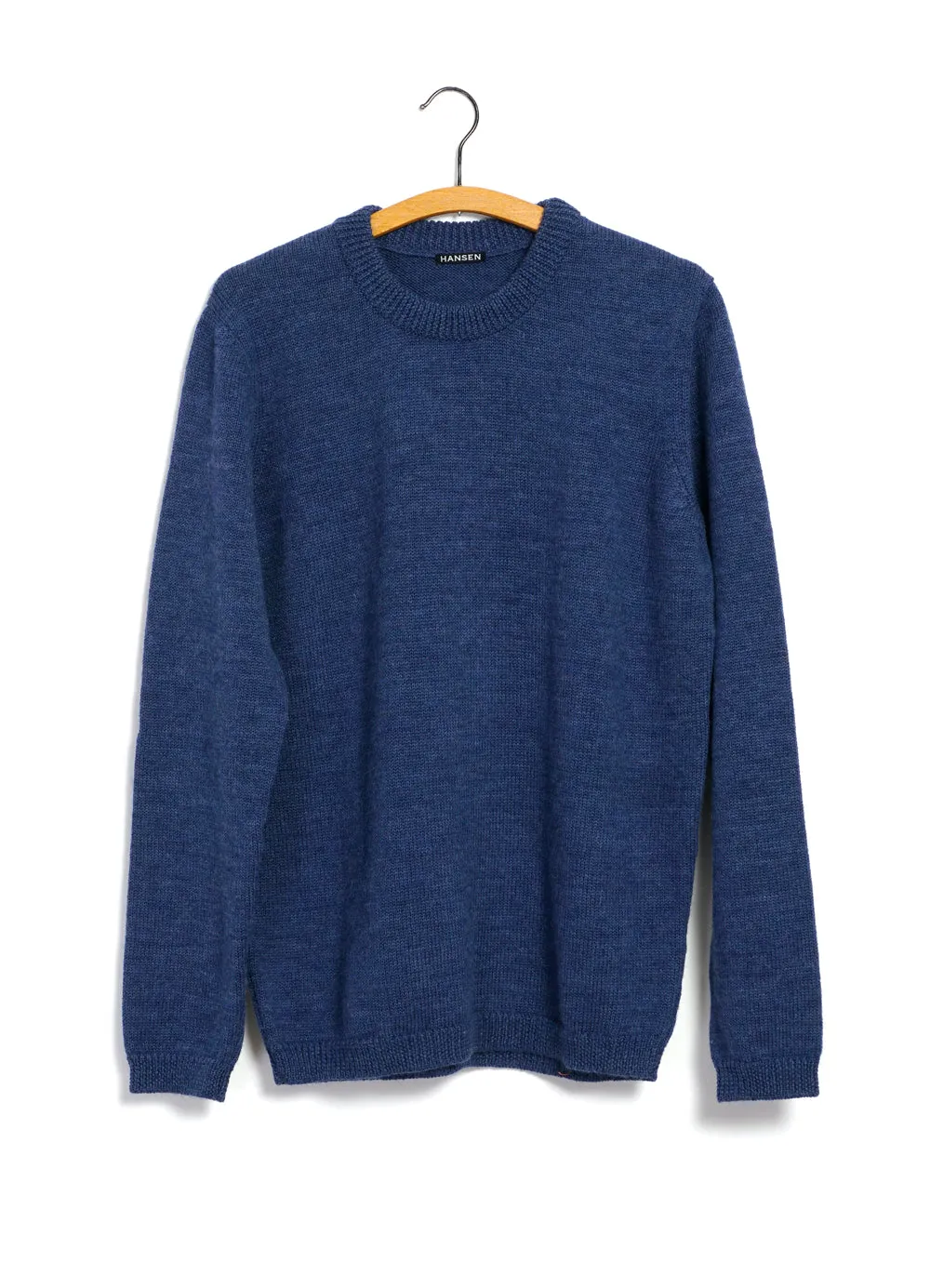 ESKE 28-05-3 | Knitted Crew Neck Sweater | Middle Blue