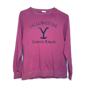 FACDIBY Yellowstone Dutton Ranch Womens Size XXL Pink Pullover Crew Sweatshirt L/s