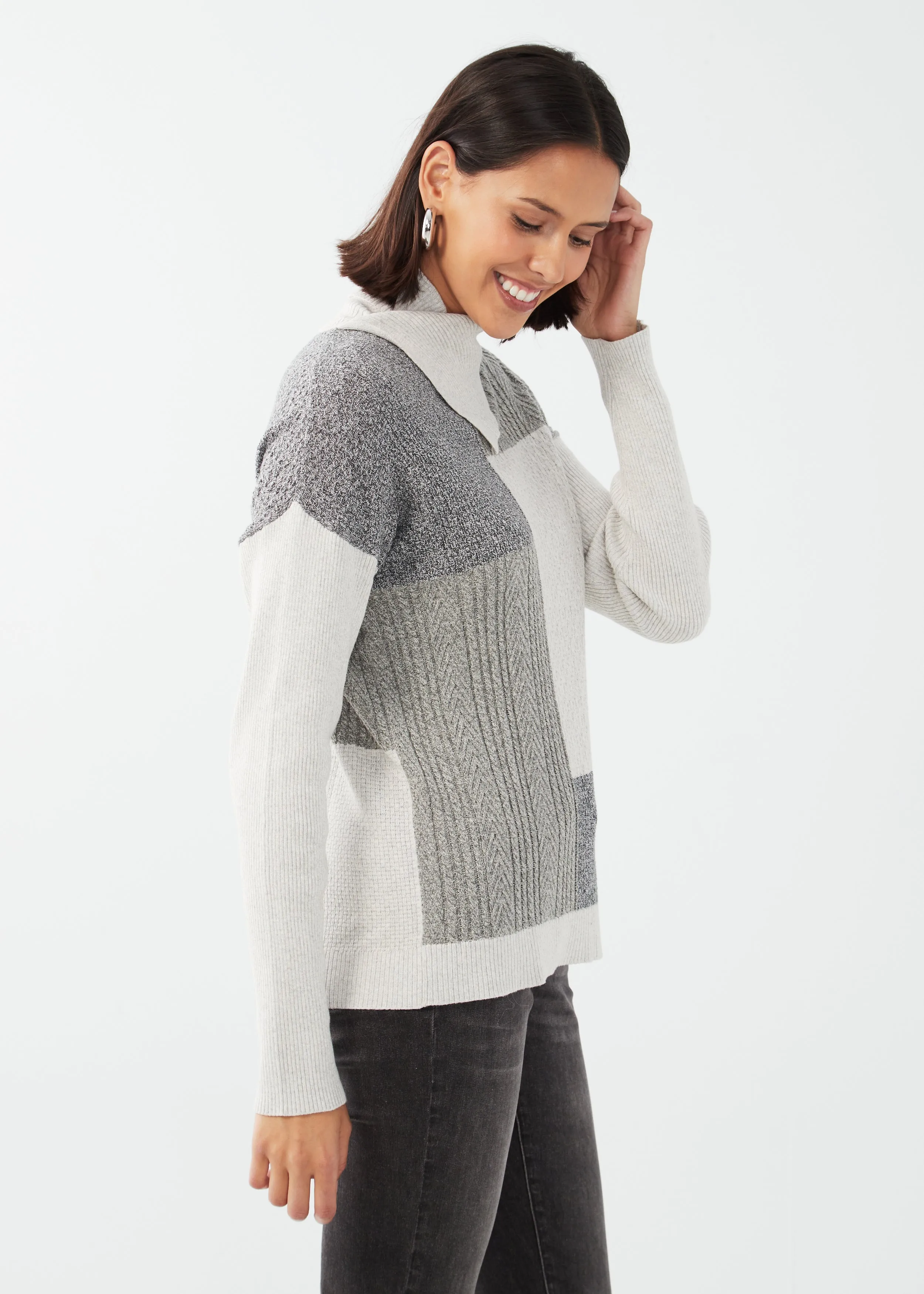 FDJ Patchwork Cable Sweater