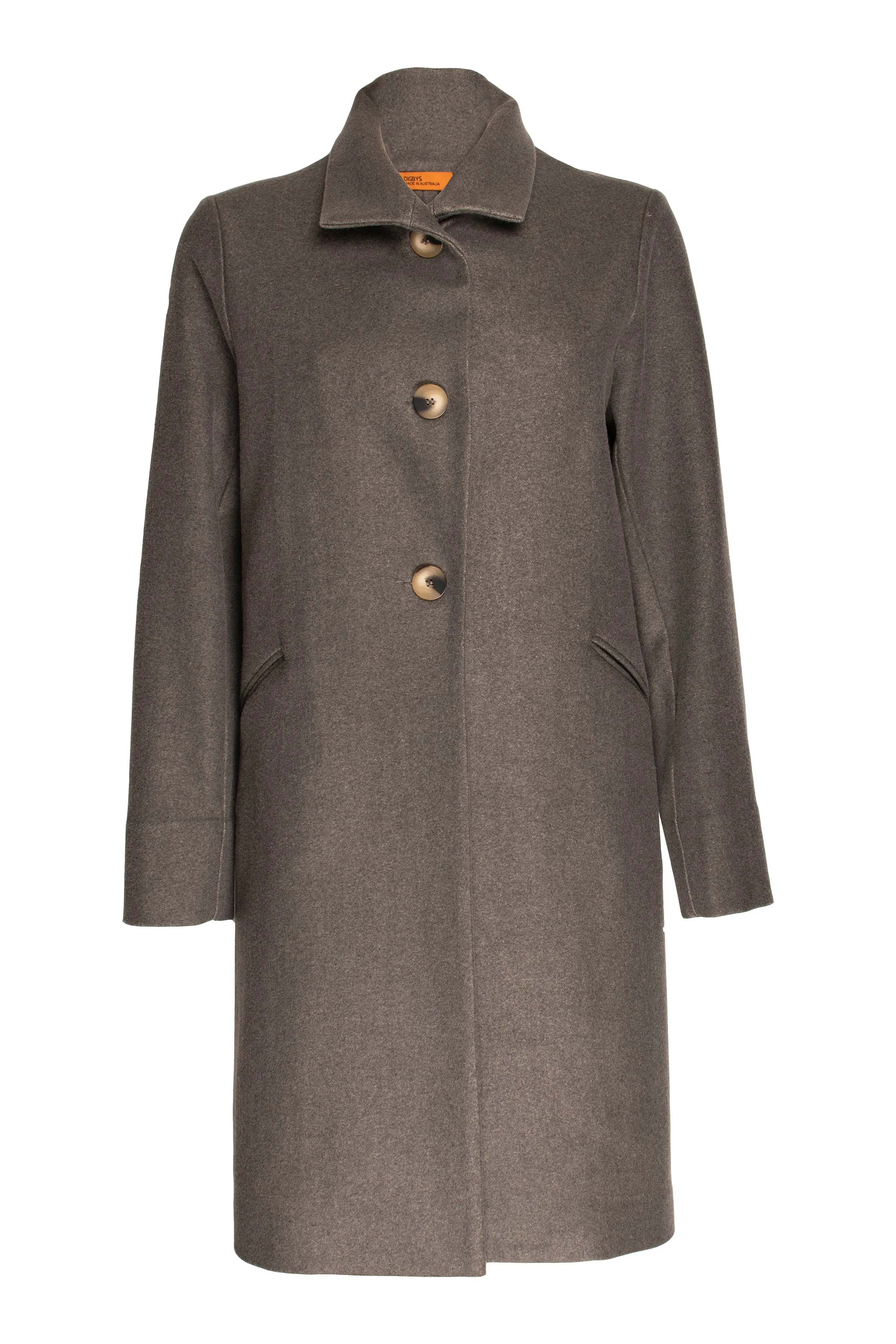 Grey/Cream HIgh Collar Short Coat 9235