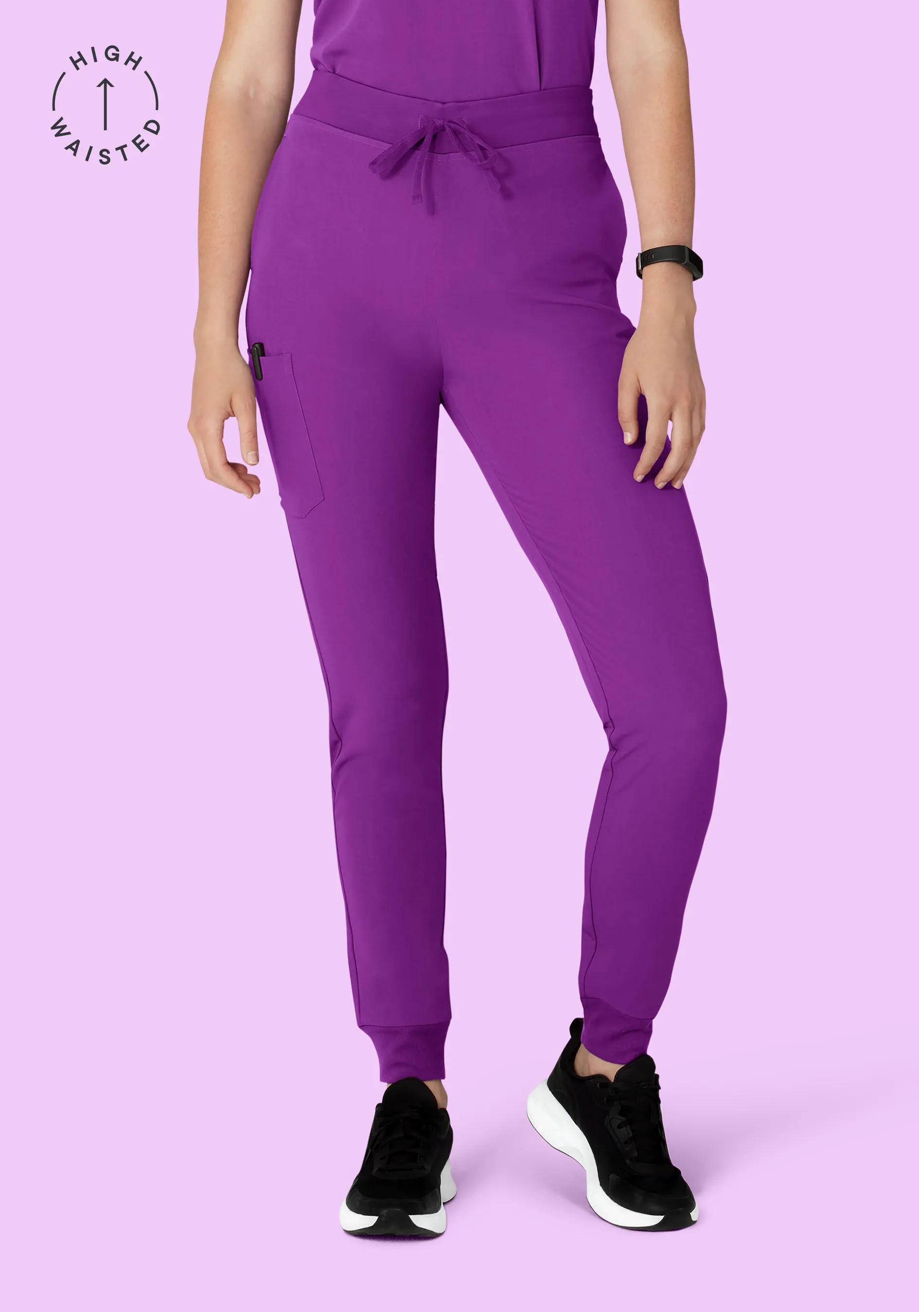 High Waisted Joggers Cyber Grape