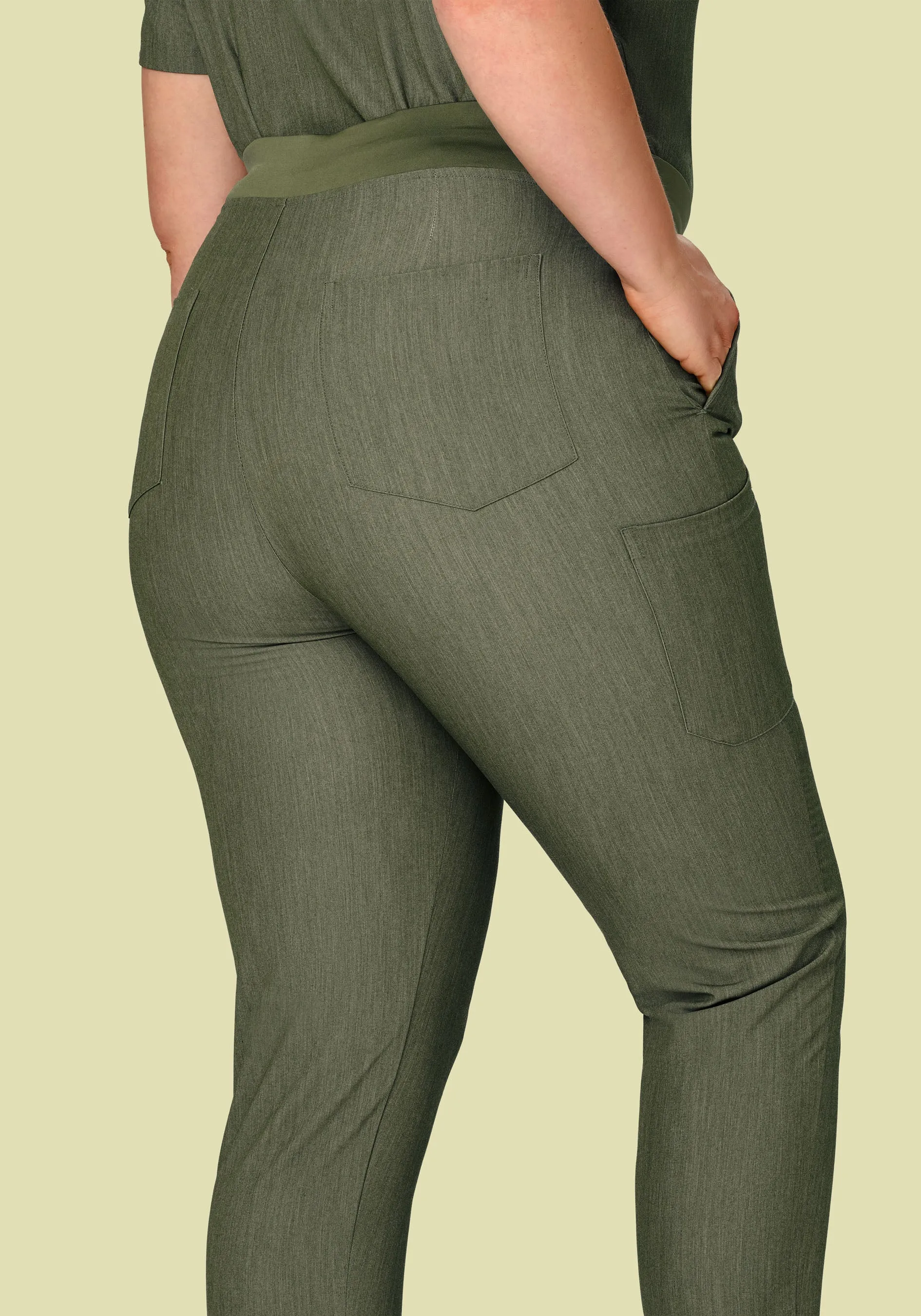 High Waisted Joggers Heather Olive