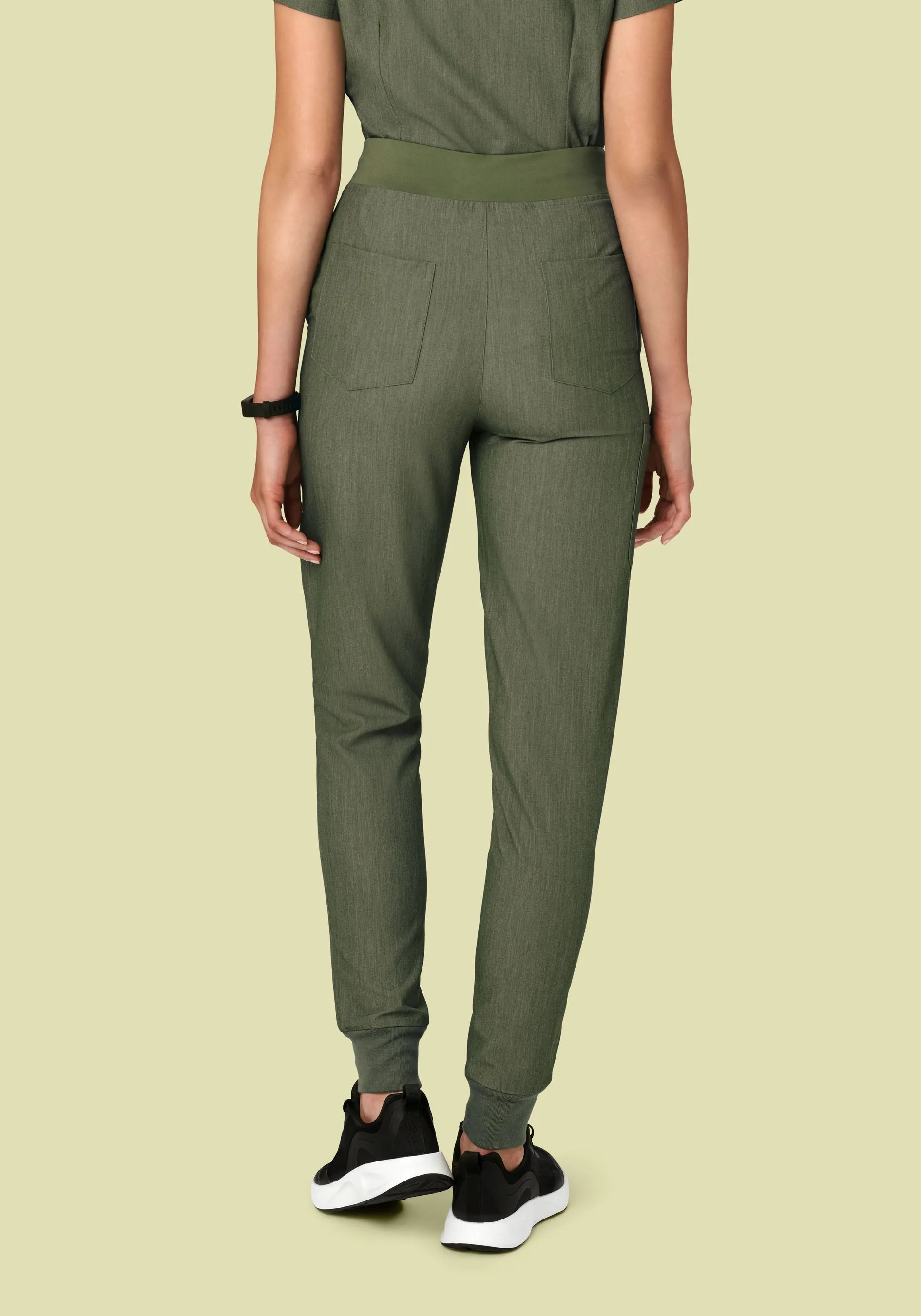 High Waisted Joggers Heather Olive