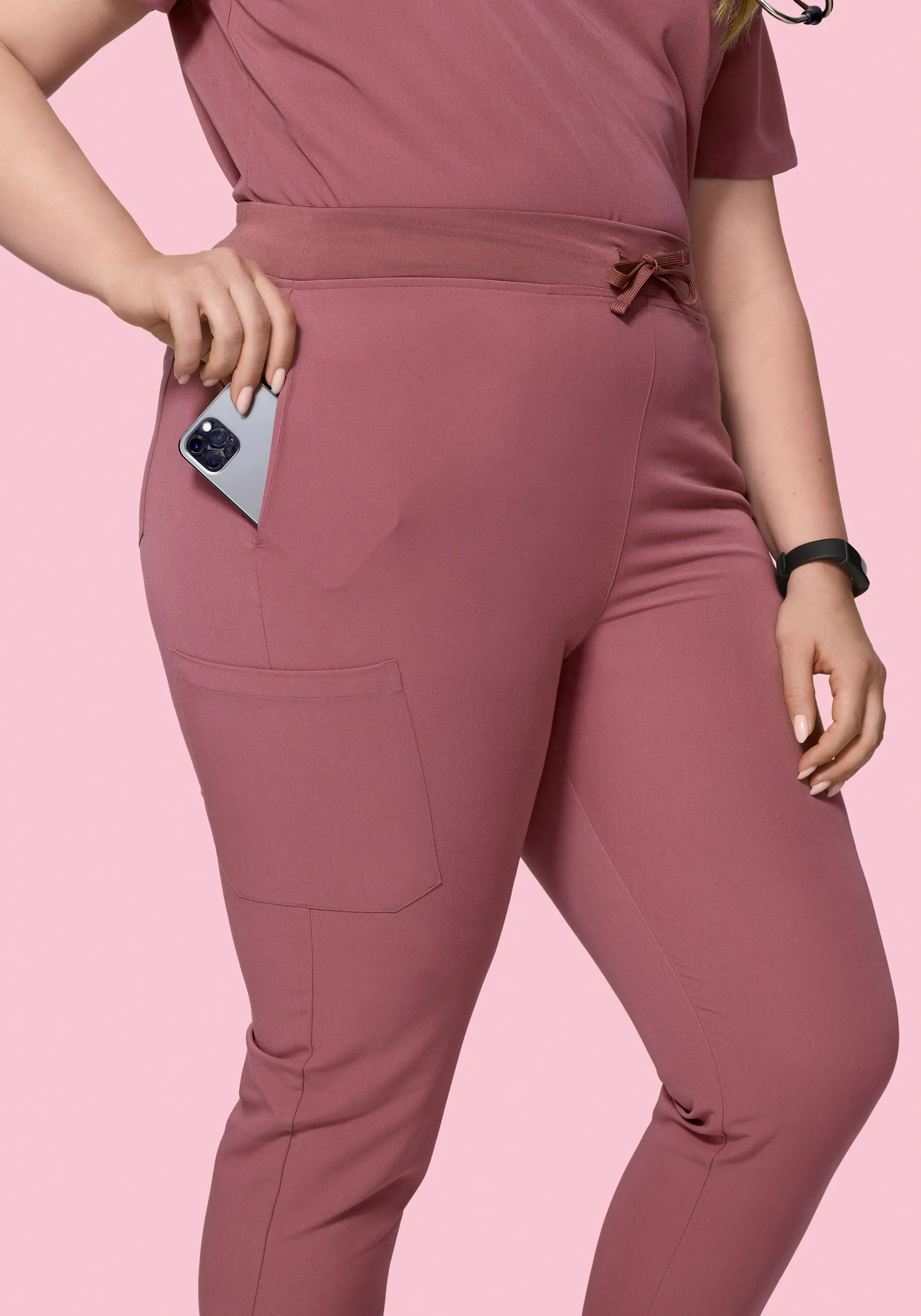 High Waisted Joggers Mauve