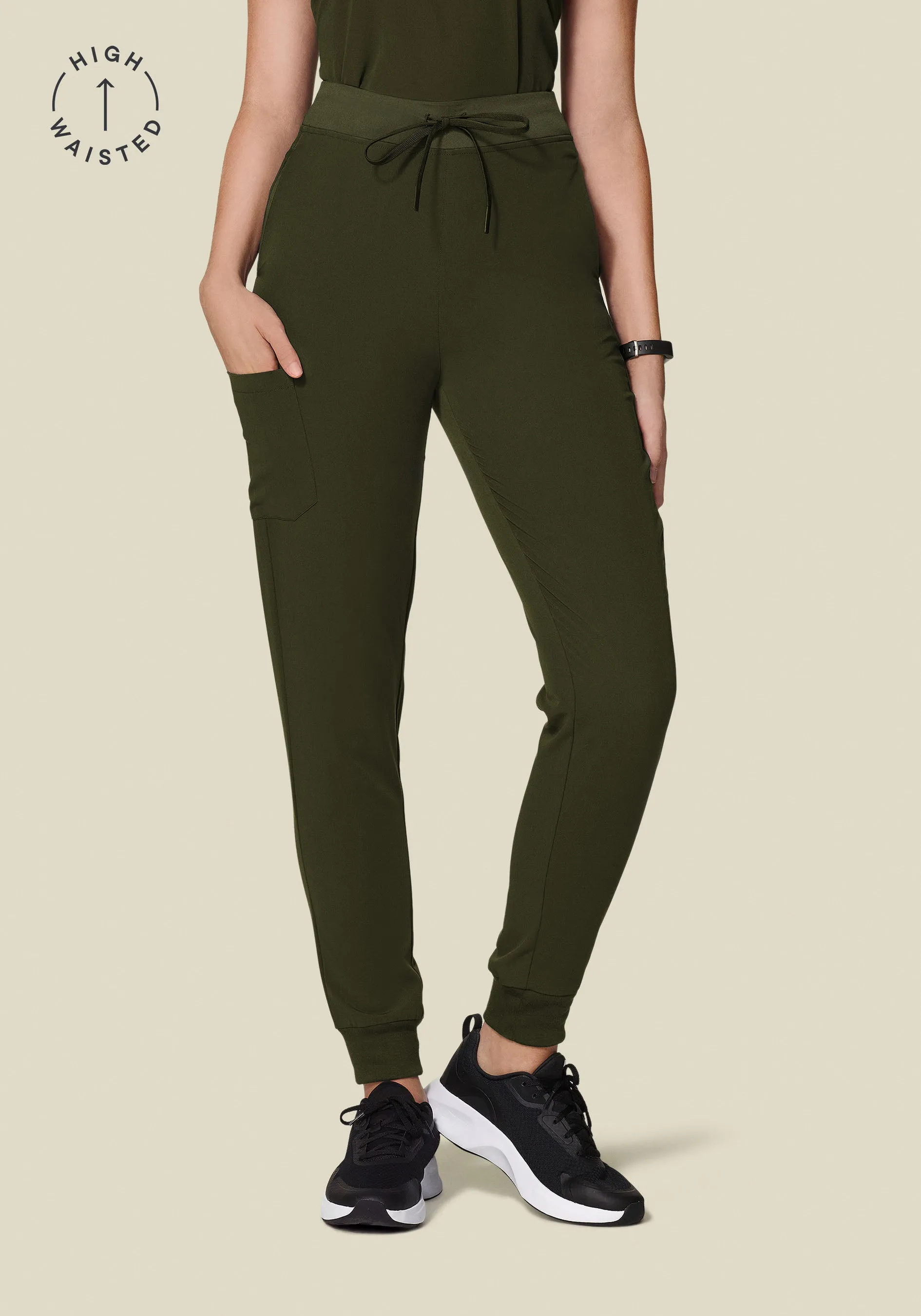 High Waisted Joggers Olive