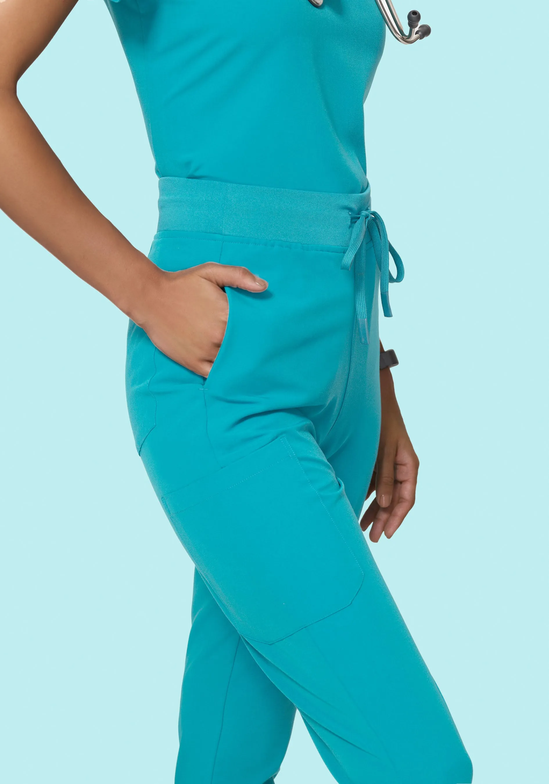 High Waisted Joggers Teal