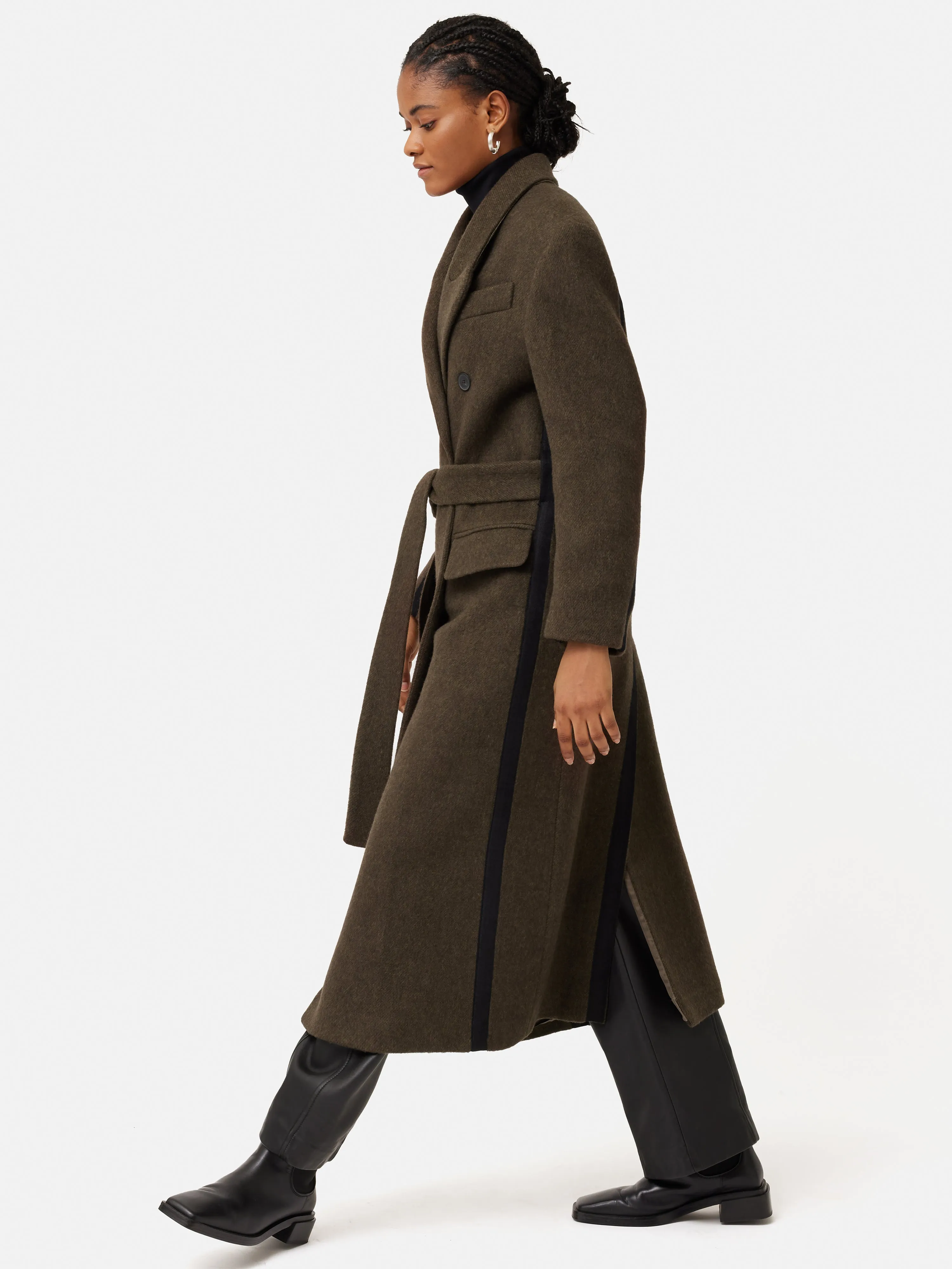 Italian Wool Maxi Coat | Brown