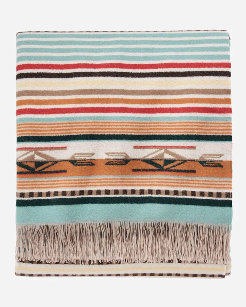 Jacquard Fringed Throw<br>Chimayo Coral