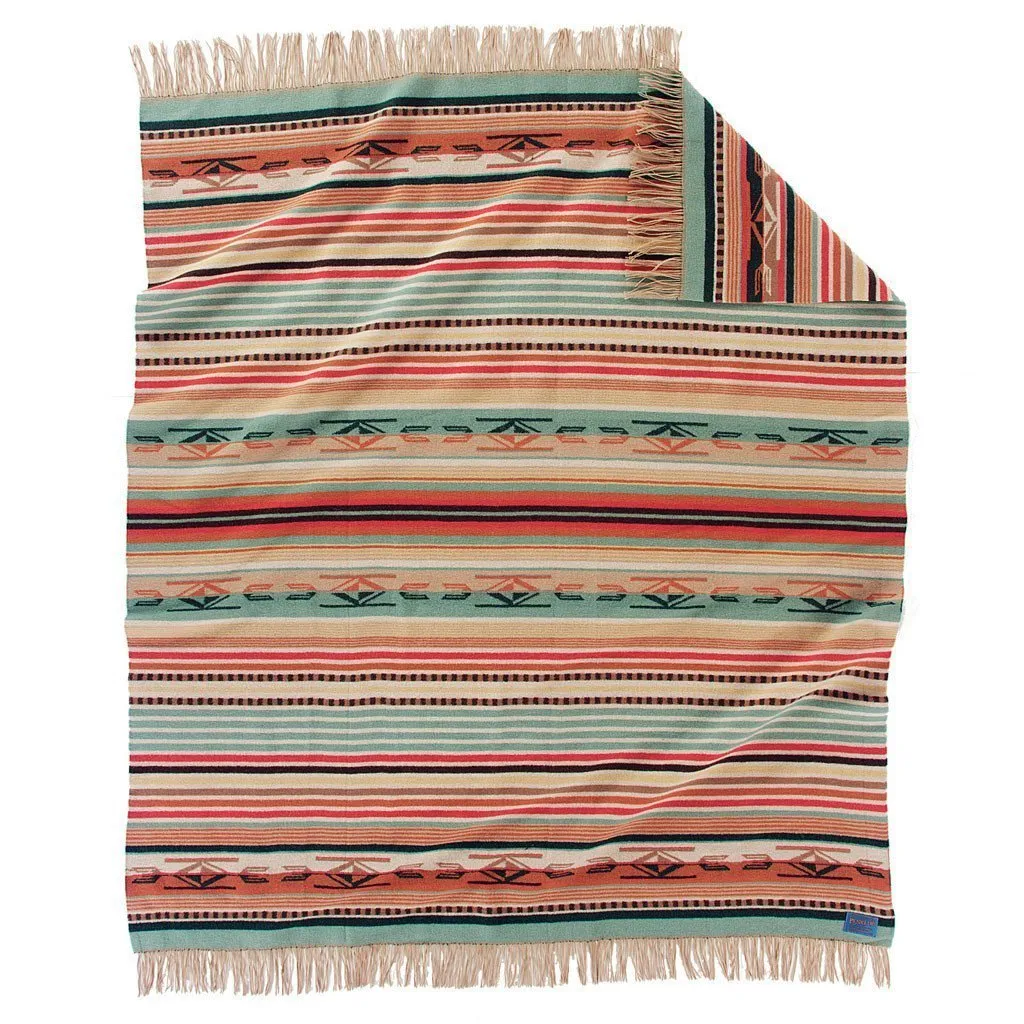 Jacquard Fringed Throw<br>Chimayo Coral