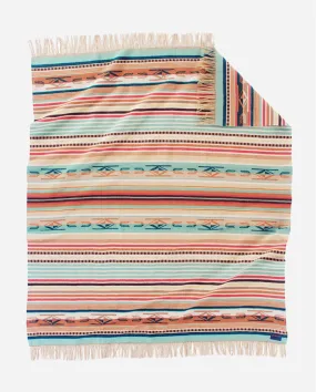 Jacquard Fringed Throw<br>Chimayo Coral