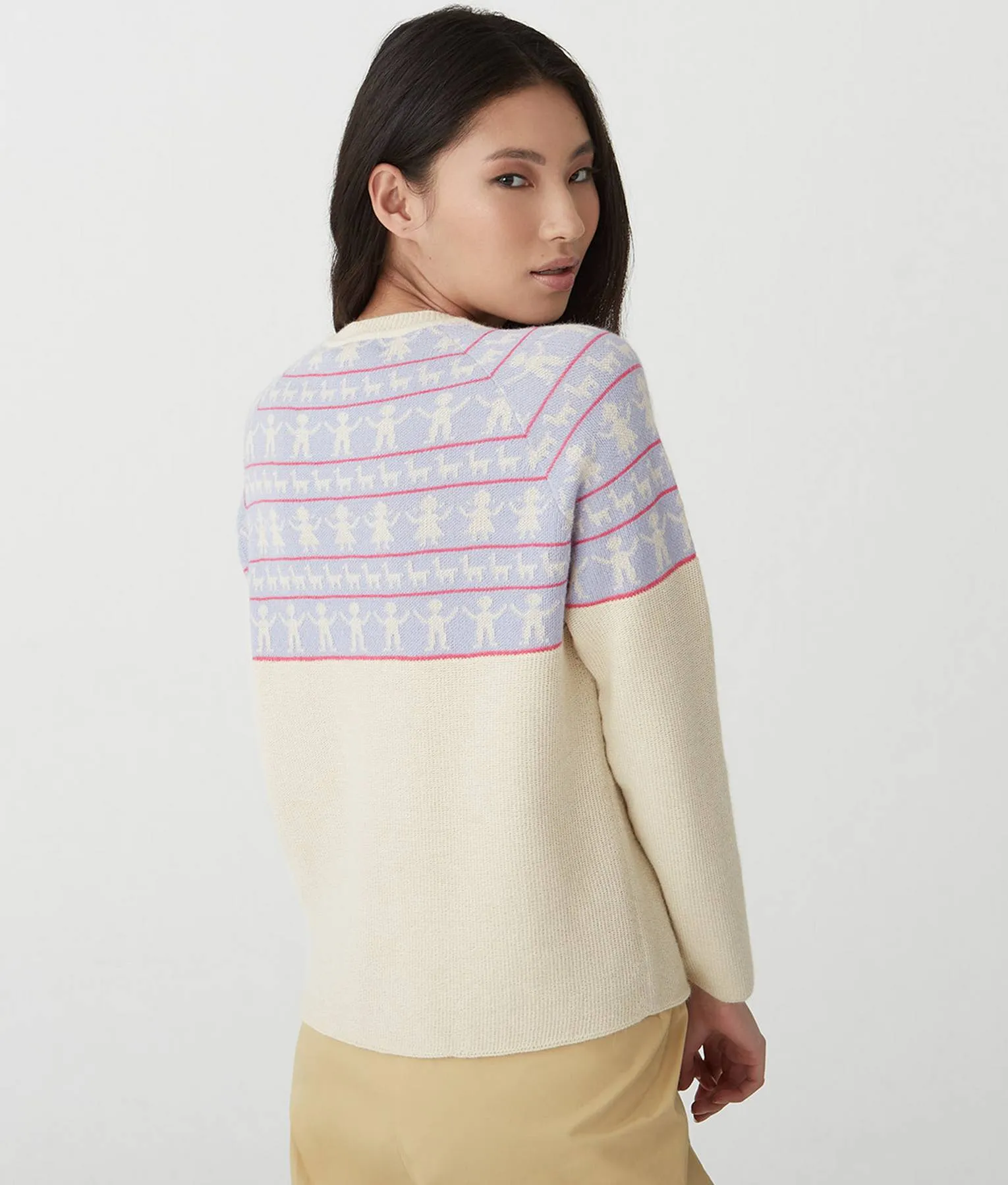 Jacquard Rising Crew Neck Pullover