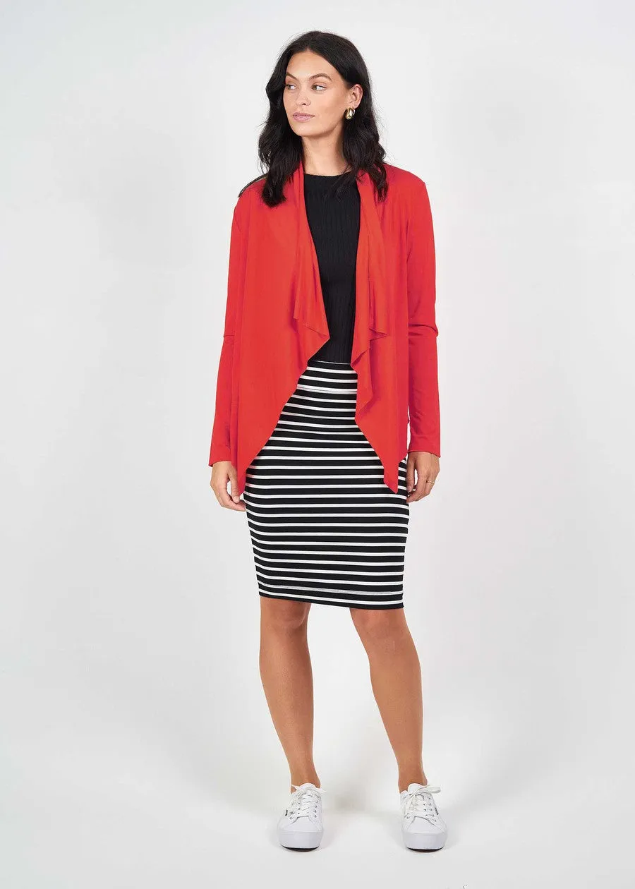 Joni Bamboo Waterfall Jacket - Fiery Red