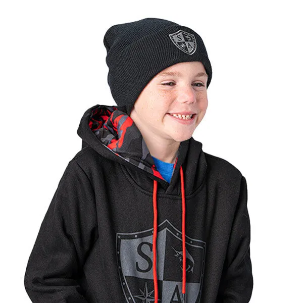 Kids Classic Lined Hoodie | Fire Red Military Blackout Camo