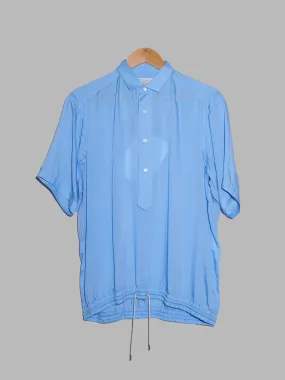 Kolor blue viscose drawstring hem short sleeve pullover shirt - size 2 M