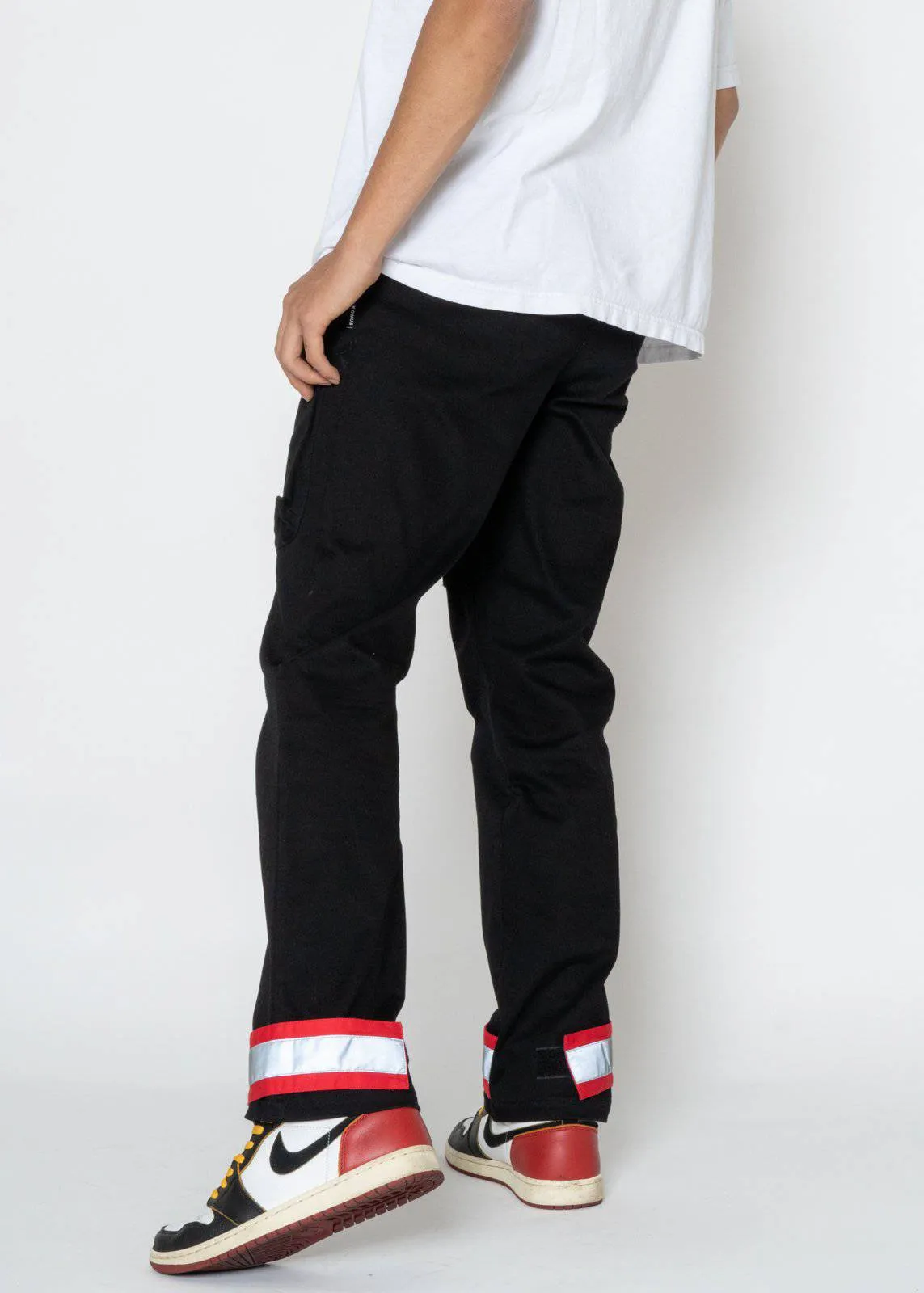 Konus Men's Cargo Pants with Reflective Tape in Black