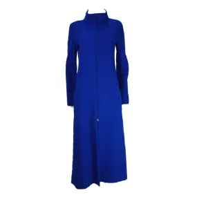 KRIZIA 1980s Royal Blue Two-Way Zipper Wool Coat