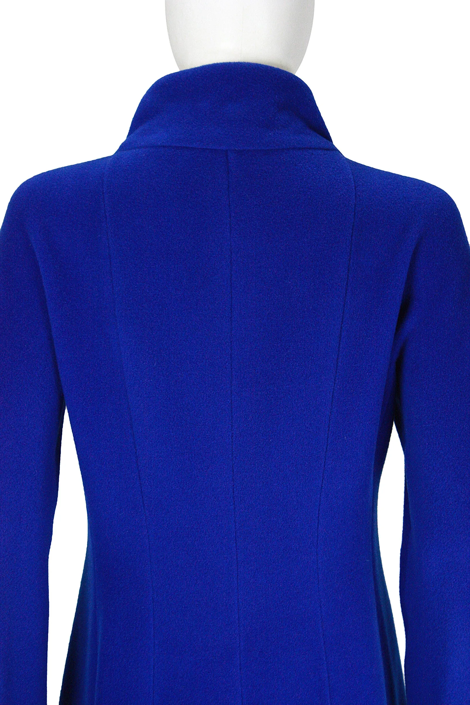 KRIZIA 1980s Royal Blue Two-Way Zipper Wool Coat