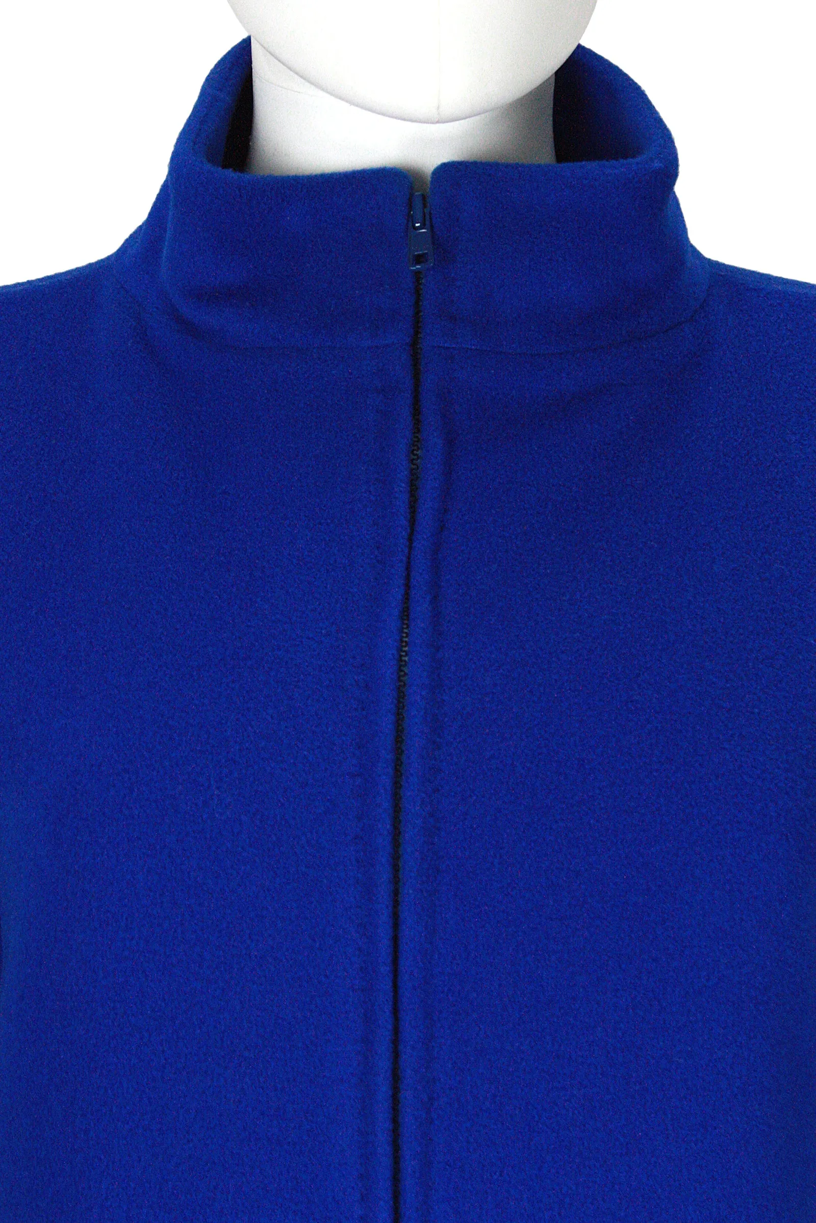 KRIZIA 1980s Royal Blue Two-Way Zipper Wool Coat