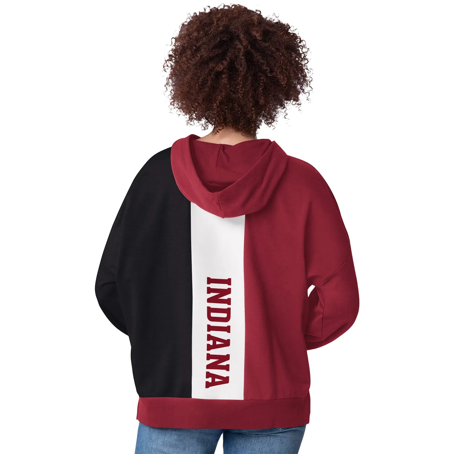 Ladies Indiana Hoosiers Power Move Hooded Crimson Sweatshirt