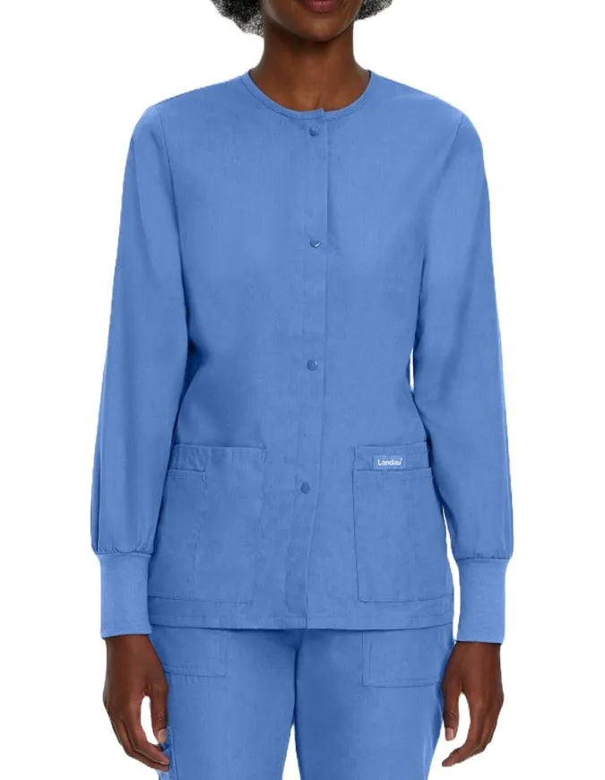 Landau 29 Inch Women's Snap Front Nursing Scrub Jacket