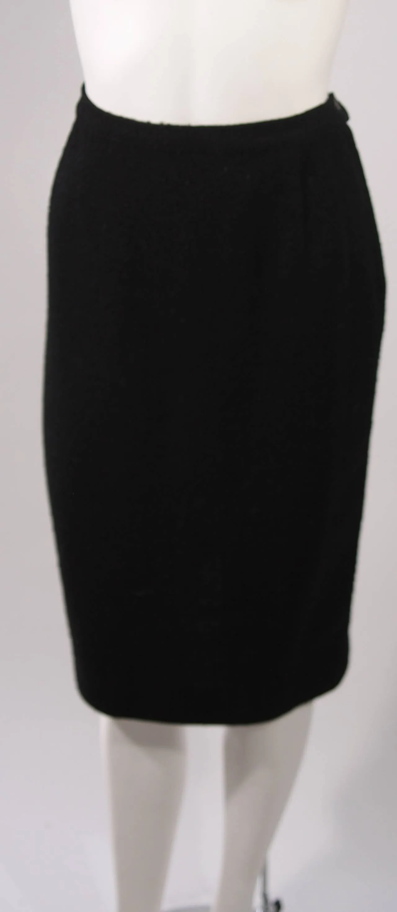 LILLI ANN San Francisco Black Wool Skirt Suit with Draping