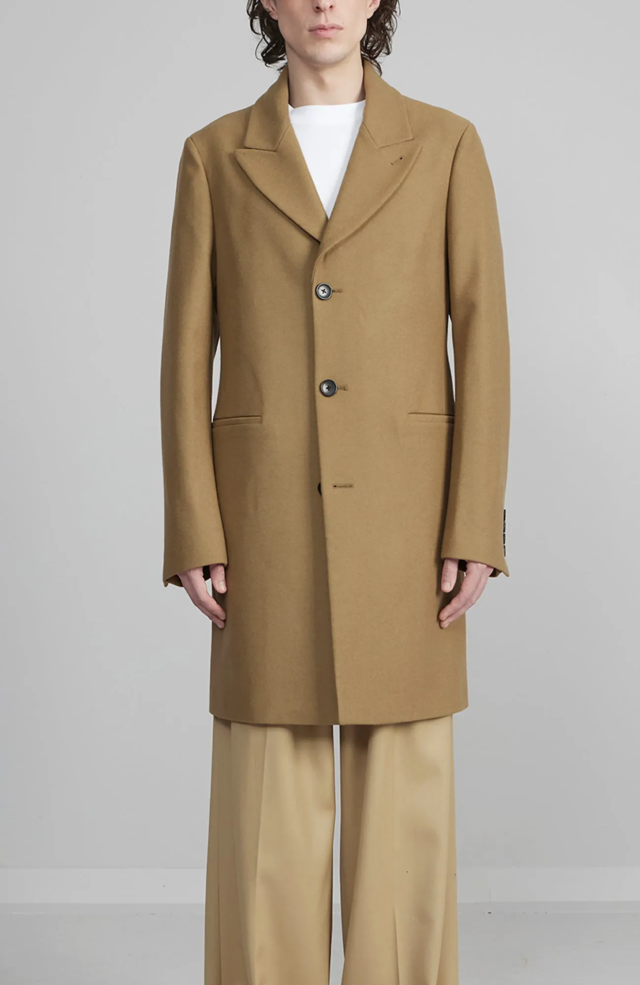 LIMITED EDITION: GRAPHITE TAN WOOL & CASHMERE TOPCOAT