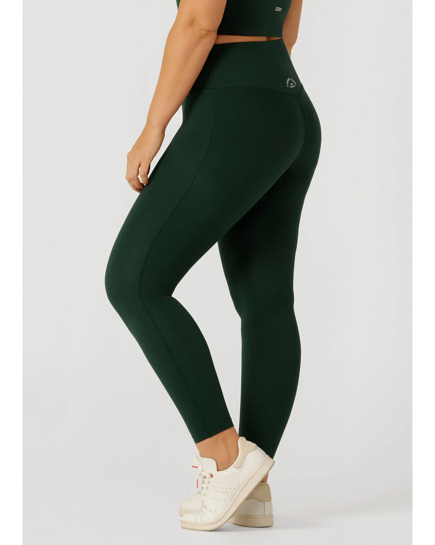 Lorna Jane Lotus Limited Edition No Chafe Full Length Leggings - Dark Green