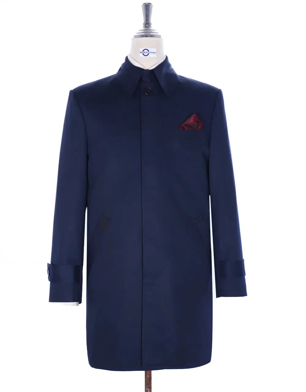 Mac Coat Men's | Tailor Made Vintage Style Original Navy Blue Mac Coat