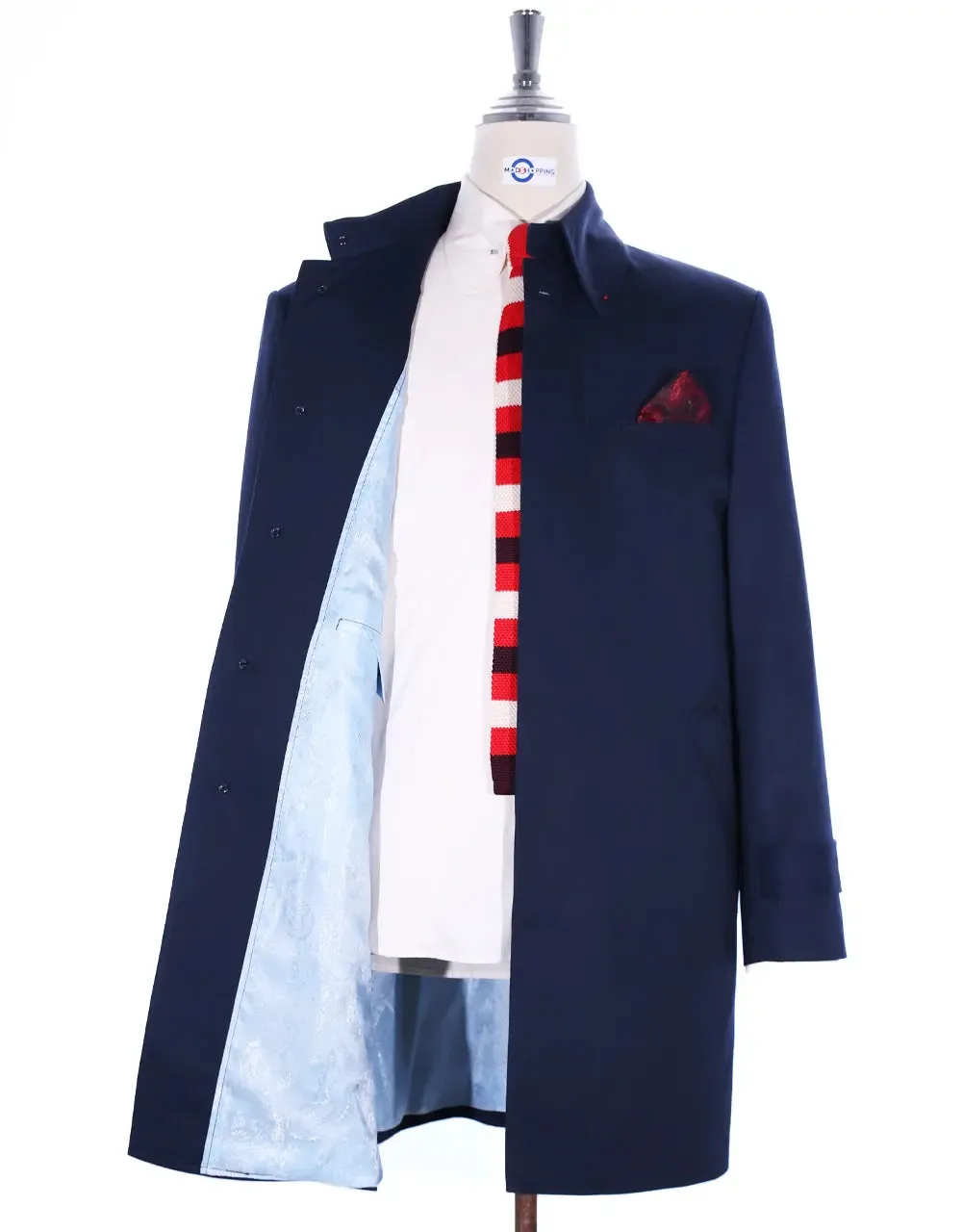 Mac Coat Men's | Tailor Made Vintage Style Original Navy Blue Mac Coat