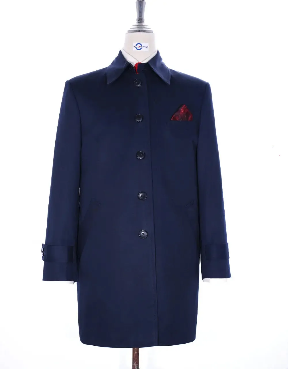 Mac Coat Men's | Tailor Made Vintage Style Original Navy Blue Mac Coat