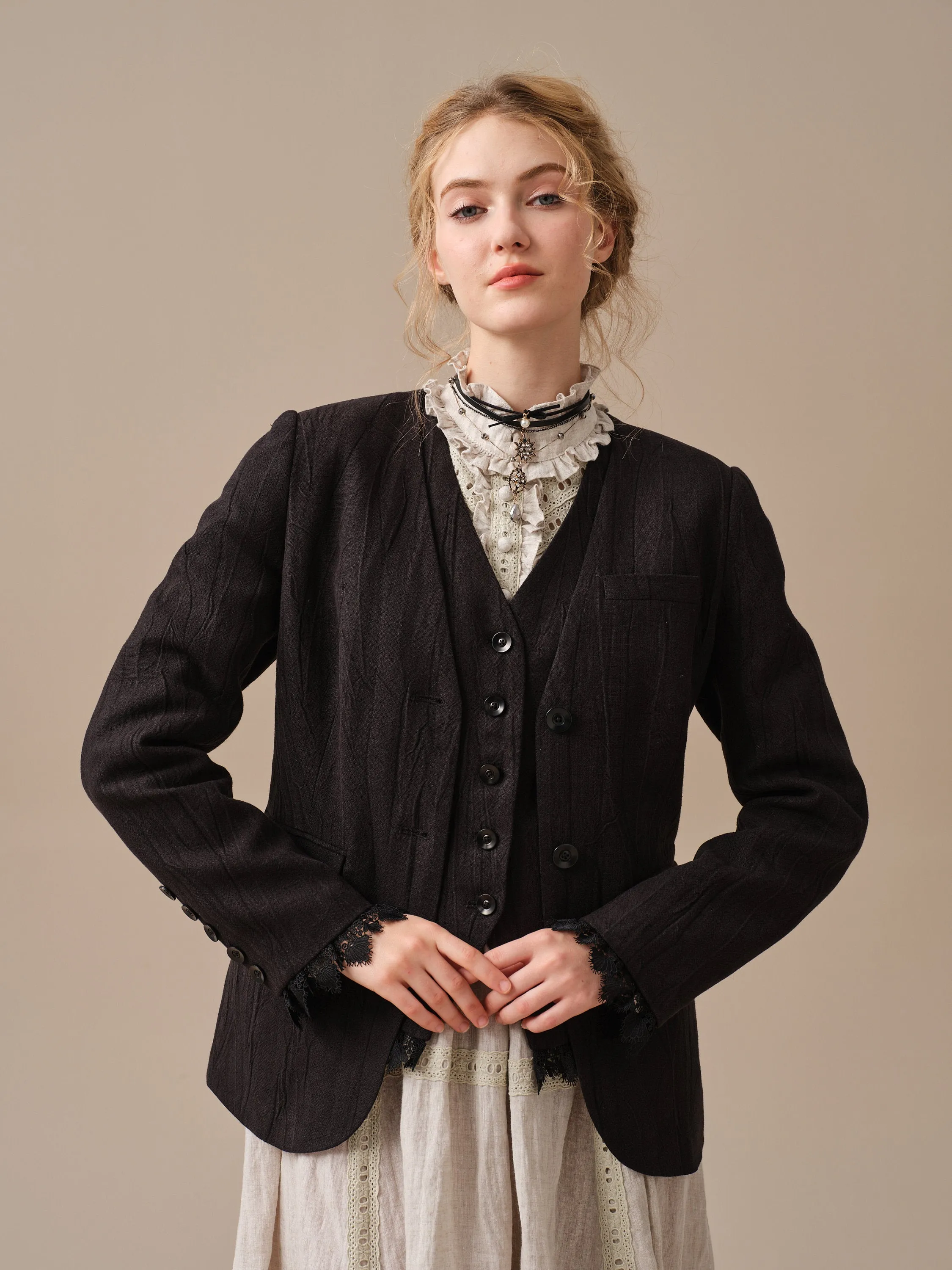 Mae 30 | 100% Linen Jacket with Vest